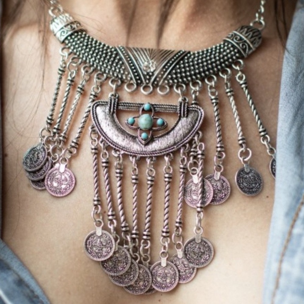 Silver 2-Tier Coin Necklace